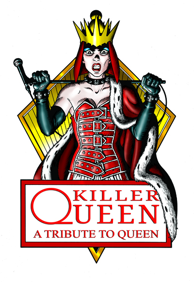 Bryan has just completed a commission to design this illustrated logo for the Queen tribute band, Killer Queen.