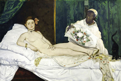 The famous Olympia by Édouard Manet (1832 – 1883). Very suitable for Billie as it does depict a prostitute, and was extremely shocking to audiences of its day.