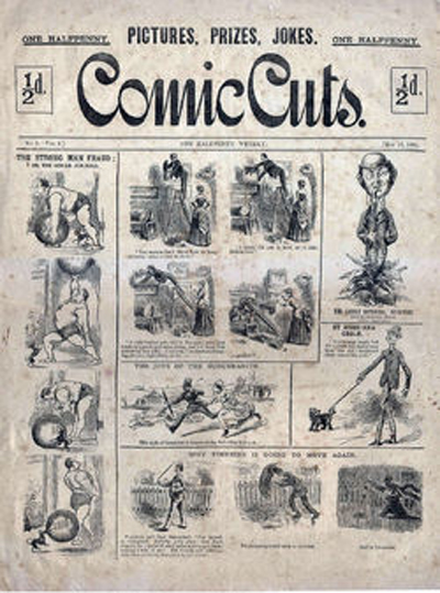 Comic Cuts: The first British children’s comic, published from 1890 – 1953. It was so hugely popular and spawned so many imitators, it began the tradition of comics being regarded as a children’s medium. Up until then, they were solely produced for adult consumption, and usually satirical.