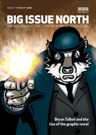 Bryan as the cover feature on Big Issue North