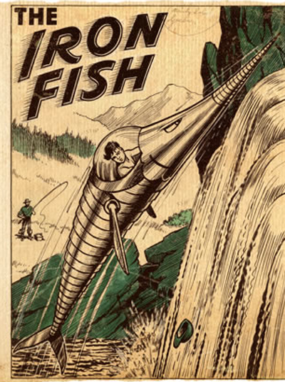 The Iron Fish was an adventure strip in the U.K. children’s comic The Beano, first appearing 1n 1949, originally drawn by Jack Glass, and running sporadically for decades.