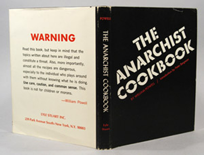 This sort of rudimentary firestarter is listed in The Anarchist’s Cookbook by William Powell (1971), a catalogue of sabotage and disruptive techniques, intended to be used as part of the protests against the Vietnam War.